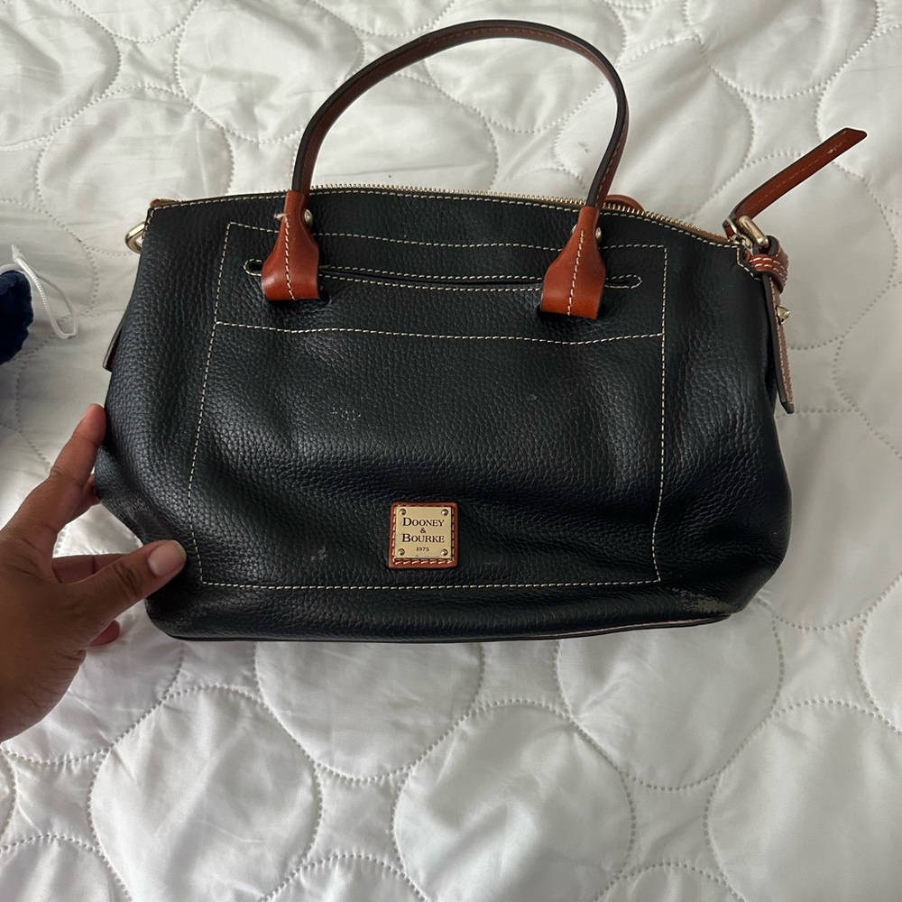Dooney & Bourke Black and Brown Leather Tote